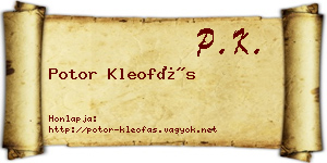 Potor Kleofás névjegykártya
